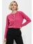 Pembe Kadın Yumoş Dokulu Düğmeli Triko Hırka 2241 1