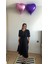 Kadın Kısa Balon Kollu Bisiklet Yaka Kiloş Janjan Krep Elbise 1