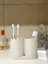 Modern Banyo Düzenleyici V3 - Diş Fırçalık Seti - Ikili Set - Mermer Beyaz 10CM 2