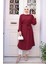Düğmeli Bordo Tesettür Tunik 32172BR 2