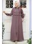 Kapşonlu Koyu Vizon Tesettür Abaya 62602KV 1