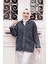 Düğmeli Antrasit Tesettür Kot Ceket 20387ANT 2