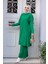 Yakalı Yeşil Tesettür Triko Ikili Takım 34181Y 2