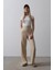 Beli Yarım Lastikli Palazzo Pantolon - Camel 3