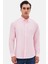 Slim Fit Pembe Armürlü Düğmeli Yaka Pamuklu Gömlek 5HC02ORT07265 2