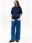 Kadın Regular Fit Kapüşonlu Kanguru Cepli Sweatshirt - Lacivert 2