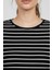 Kadın Çizgili Uzun Kollu Basic Body Fit Badi Dört Mevsim Likralı Esnek Kumaş - Kadın Body 4