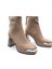 G25K414 Arkadan Fermuarlı Platformlu Topuklu Kapuçino Kahverengi Kadın Bot 5
