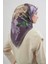 Çiçek Desenli Saf Ipek Twill Eşarp 9414D 84 3