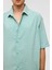 Basic Oversize Kısa Kollu Modal Gömlek Turkuaz 4