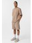 Basic Oversize Şort Takım Vizon 2