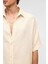 Oversize Kısa Kollu Müslin Kumaş Gömlek Naturel 4