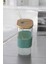Bambu Kapaklı Kare Cam Pipetli Kupa 400 ml | Yeşil 3