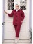 Fermuarlı Bordo Tesettür Ikili Takım 12401BR 1