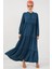 Kadın BDART Fiyonk Bağcıklı Maxi Elbise Blue 1