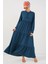 Kadın BDART Fiyonk Bağcıklı Maxi Elbise Blue 3