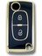 Citroen C3 Peugeot 307 2 Buton Sustalı Siyah Nano Oto Anahtar Kumanda Kabı Kılıfı Gold Siyah Renk 1