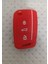 Vw Golf 7 Tiguan Polo T-Roc T-Cross Seat Skoda Sustalı Petek Desenli Anahtar Kılıfı Kırmızı Beyaz 1
