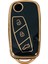 Lüx Fiat Linea, Fiorino Ducato, Boxer, Jumper Sustalı Nano Siyah Gold Altın Renk Anahtar Kılıfı 1
