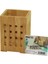 Büyük - Pencereli KARE=10X10CM Ahşap Bambu Kaşıklık Organizer (5047) 1