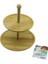 Yuvarlak 2 Katlı Ahşap - Bambu Servis Sunum Tahtası Çap: 20CM -- ÇAP:25CM (5047) 1
