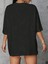 Baskılı Oversize Bisiklet Yaka T-Shirt - Siyah 4