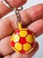 Sarı Kırmızı Futbol Takımı Temalı - Yarım Futbol Topu - Arkası Aynalı Anahtarlık 5