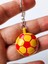 Sarı Kırmızı Futbol Takımı Temalı - Yarım Futbol Topu - Arkası Aynalı Anahtarlık 6