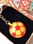 Sarı Kırmızı Futbol Takımı Temalı - Yarım Futbol Topu - Arkası Aynalı Anahtarlık 8