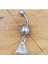 Çelik Gümüş Renk Taşlı Göbek Piercing 2