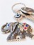 Renkli Taş Süslemeli Fil Metal Anahtarlık 2