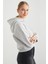 3 Iplik Basic Kapüşonlu Sweatshirt 4