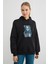 3 Iplik Kot Ayıcık Nakışlı Oversize Kapüşonlu Sweatshirt 1