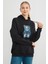 3 Iplik Kot Ayıcık Nakışlı Oversize Kapüşonlu Sweatshirt 2