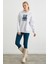 3 Iplik Kot Ayıcık Nakışlı Oversize Kapüşonlu Sweatshirt 3