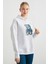 3 Iplik Kot Ayıcık Nakışlı Oversize Kapüşonlu Sweatshirt 4