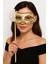 Lüks Taşlı Saplı Maskeli Balo Maskesi Beyaz Renk 35 cm (4887) 1