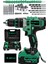 Jetvolt 18V Metal Şanzıman Çift Akülü Şarjlı Darbeli Matkap 24 Parça - Yeşil 1