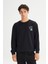 Pamuklu Regular Fit Normal Kesim Bisiklet Yaka Sweatshirt 3