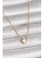 316L Çelik Gold Renk Beyaz Yonca Model Kadın Kolye - TJ-BKO10019 1