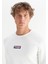 Pamuklu Regular Fit Normal Kesim Bisiklet Yaka Logo Detaylı Sweatshirt 4
