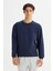 Regular Fit Normal Kesim Bisiklet Yaka Baskılı Lacivert Sweatshirt 1