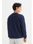 Regular Fit Normal Kesim Bisiklet Yaka Baskılı Lacivert Sweatshirt 5