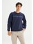 Pamuklu Regular Fit Normal Kesim Bisiklet Yaka Sweatshirt 1