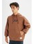 Pamuklu Regular Fit Normal Kesim Kapüşonlu Içi Polarlı Sweatshirt 3