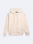 Uzun Kollu Kapüşonlu Önü Fermuarlı Krem Sweatshırt 2