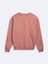Sıfır Yaka Sloganlı Uzun Kollu Basıc Pembe Sweatshırt 2