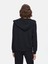 Uzun Kollu Kapüşonlu Önü Fermuarlı Siyah Sweatshırt 3