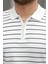 Erkek Fermuar Yakalı Çizgili Kısa Kollu T-Shirt 3