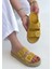 Loera Sarı Nubuk Çift Tokalı Terlik - Lisinya 2